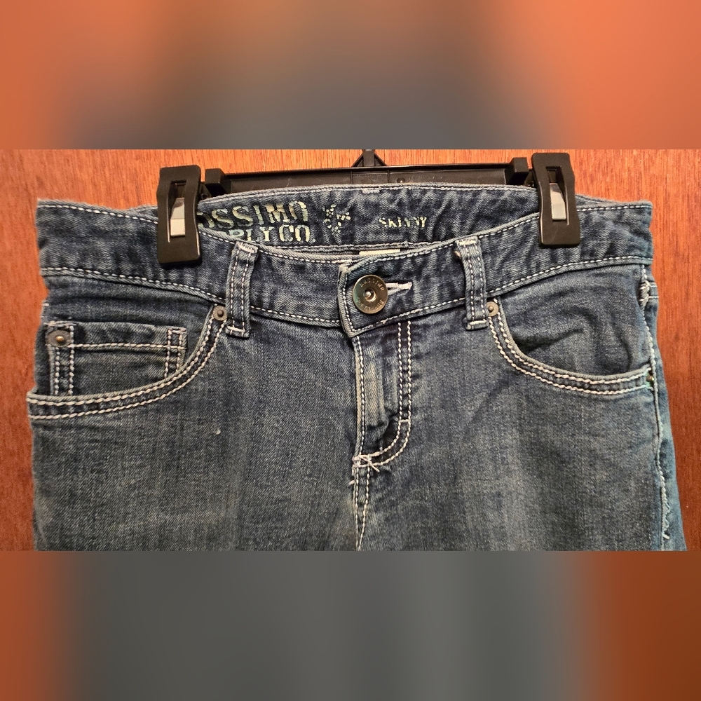 Mossimo Supply Co. Junior Skinny Jeans Dark Blue Sz7 - Picture 3 of 8